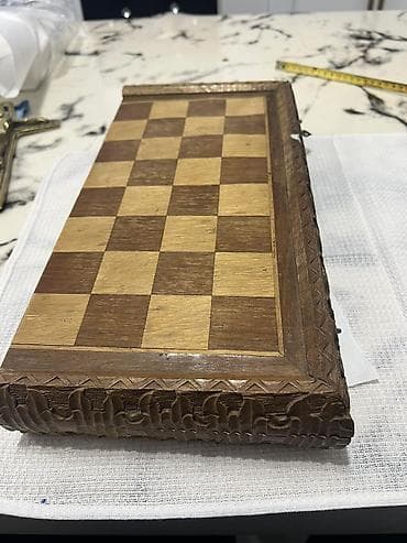 Kućna hemija i proizvodi za kuću: Ručno rezbareni putni šah – drvena kutija/tabla sa figurama - Tabla — 3