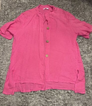 plus size tunike: 9Fashion Woman, XL (EU 42), L (EU 40), 2XL (EU 44), Cotton, Single-colored, color - Pink — 1