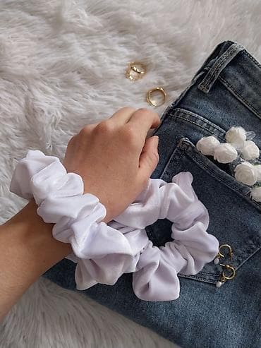 set za manikir: Gumica za kosu, Handmade, bоја - Bela — 4