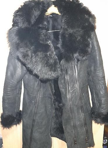 Ženska zimska jakna/kaput od kože sa krznom, crna. - Materijal na lalafo.rs Ženska zimska jakna/kaput od kože sa krznom, crna. - Materijal