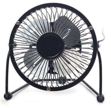 Table Fans: 1200din USB 10cm desktop fan, black, METALNI VENTILATOR Idealno — 1