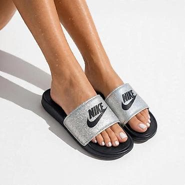 rieker muška obuća: Nike ženske papuče – klizači sa šljokičastim sjajem - Model: klasične — 1