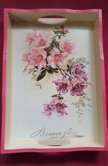 modle za keks: Drveni poslužavnik sa motivom kafe - ručna izrada - Materijal: drvo — 7