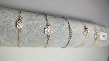 Novčanici: Zlatno-žute ženske narukvice sa cirkonima - Delikatne lančane — 2