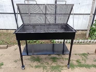 Kosilice i trimeri: Veliki roštilj na ćumur/drva sa točkićima - Konstrukcija od čelika — 3