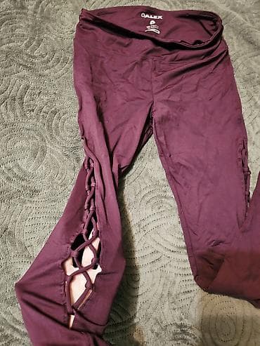 ski pantalone polovne: Bordo helanke sa prorezima sa strane — 2