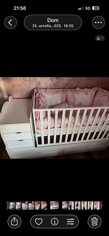 plakari forma ideale cene: Višenamenska bebi komoda-krevetac 3 u 1 sa posteljinom i dusekom - — 2