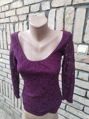 ljubicasta rolka: H&M majica dug rukav vel S super ocuvana — 1