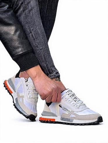 Lacoste muške patike – bele/tripleks sa sivim i bež panelima i