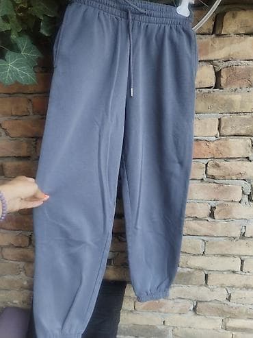 tech fleece sivi: H&M ženske trenerke – siva boja. - Veličine: S, M - Struk: 34 cm — 2