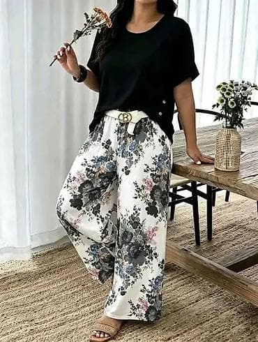 engelbert strauss pantalone: Ženske široke pantalone sa cvetnim printom - Kroj: široke, lepršave — 2