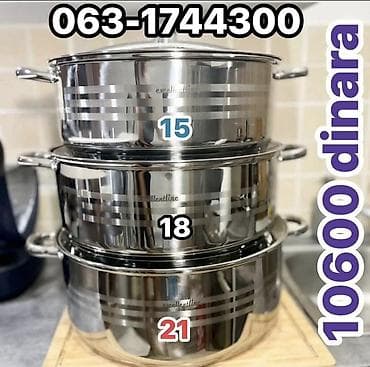 starbucks solje cena: Set od 3 inox šerpe – Excellentline - Materijal: nerđajući čelik — 1