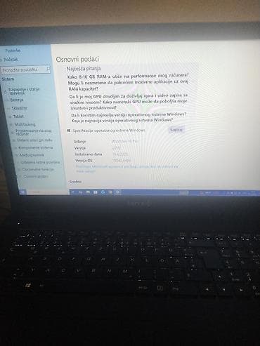 Laptop acer 14 nova tastautra svetleca ima m2 ssd 256 gb 8gb rama ddr4