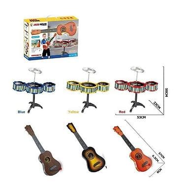 instrumenti od kartona: Bubanj+Gitara – šarena muzička igračka za decu 3+ Opis: Komplet — 1