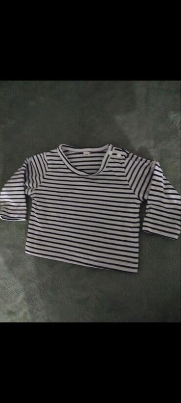 Paket odeće za bebu, dugih rukava: - Prugasta majica: belo-tamno