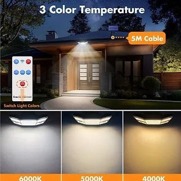 masina za ciscenje dvorista: Solarna zidna LED lampa sa odvojenim panelom 276 LED Ključne — 3