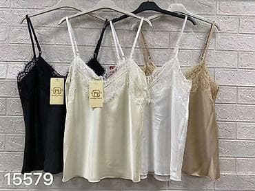 pull and bear jakne cena: Satenski ženski top na bretele sa čipkom - Model: 15579 - Materijal — 3