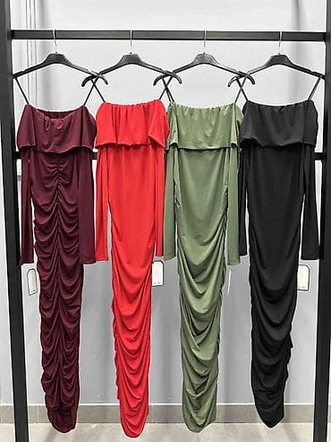 haljine tifani: 🔥Elegantna midi haljina sa spuštenim ramenima - Kroj: uska silueta — 6