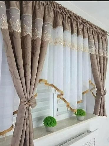 set za dubinsko pranje: Komplet dekorativnih zavesa – klasičan model sa čipkom - Dvoslojni — 3