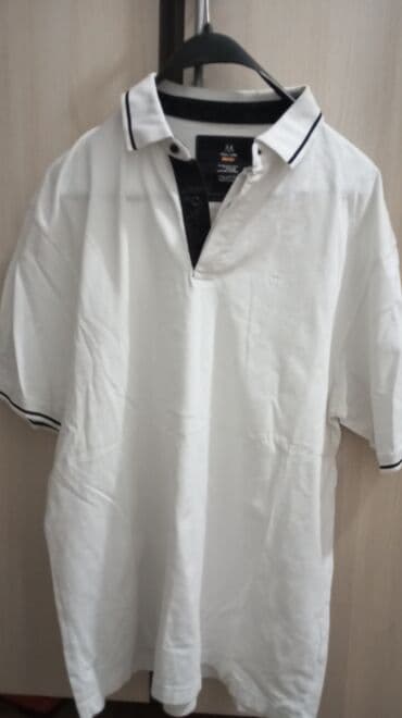 crno beli tech fleece: Majica na kratke rukave, 2XL (EU 56), bоја - Bela, Pamuk — 6