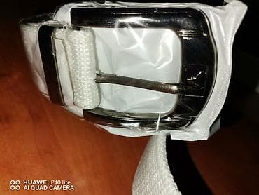 nike air max 3: Platneni kaiš – bela boja - Materijal: čvrsto tkani platno (tekstil) — 2