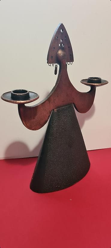 komode akcija: ☆ Na prodaju starinski ruski svećnjak u obliku žene koja nosi — 8