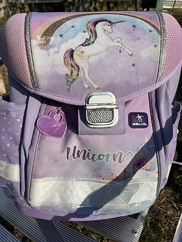 Školska torba Belmil “Unicorn” – ljubičasta - Motiv: jednorog sa