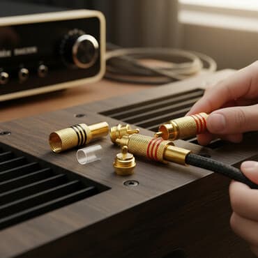 Oprema za video nadzor: RCA konektor (pozlaćen, na šraf) 🔊 Pozlaćeni RCA konektor za prenos