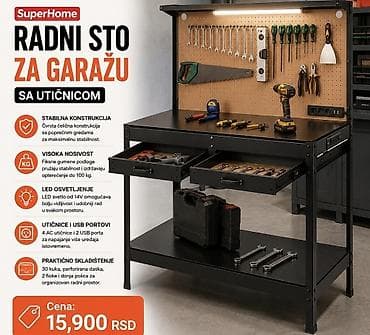 Radni sto za garažu sa utičnicom – SuperHome - Stabilna konstrukcija na lalafo.rs Radni sto za garažu sa utičnicom – SuperHome - Stabilna konstrukcija