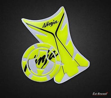 motocikli: Kawasaki Ninja 3D Tank Protector Set – Fluo Žuti - 2819 Kawasaki — 2