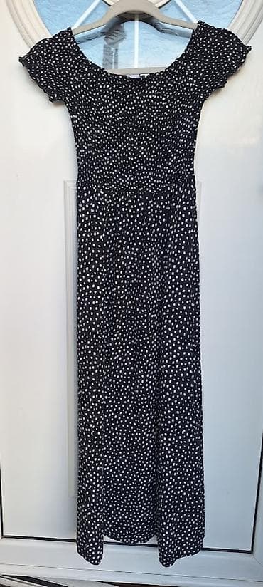 jeftine haljine online: Haljina S/36 - Model: duga maxi haljina sa kratkim rukavima - — 3
