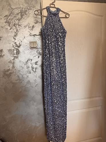 Kućna odeća: Baby blue sljokicasta haljina Placena u bulevarskom butiku 12 000 — 1