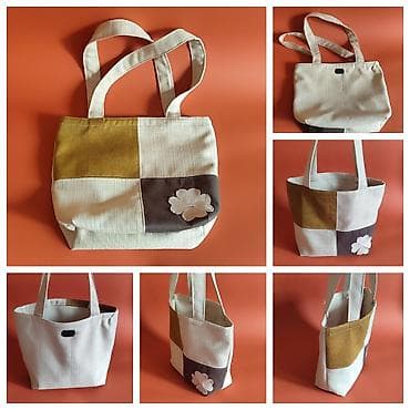 Platnena torba – patchwork dizajn - Materijal: čvrsto platno/keper