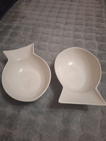 lidl set za tuš: Cinije/tanjiri 2/1 NOVI za ribu, Italy, od porcelana, duboki/visina — 2