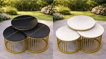 Set modernih stolića MILANO – 3 komada – imitacija mermera? Unesite