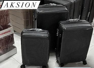 torbe novi pazar: Set kofera za putovanja – 3 komada, crna boja - Tvrda školjka sa — 1