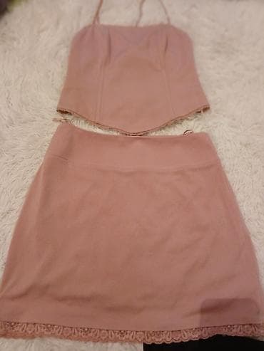 letnja obuca zenska: Dvodelni komplet u boji pudera/roze: - Gornji deo: korzet-top sa — 1