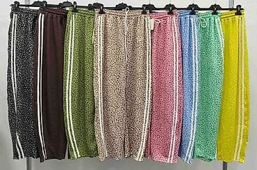 maslinasto zelena rolka: Pantalone siroke sa leopard printom. Stil sa ravnom,opuštenom — 4