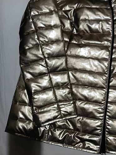 mantili za prolece: Ženska lagana jakna, metalik zlatne boje xl/xxl - Model: prošivena — 5