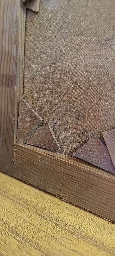 polovne slike za zid: Ulje na platnu – intimni enterijer sa prozorom i stolom - Tehnika — 5