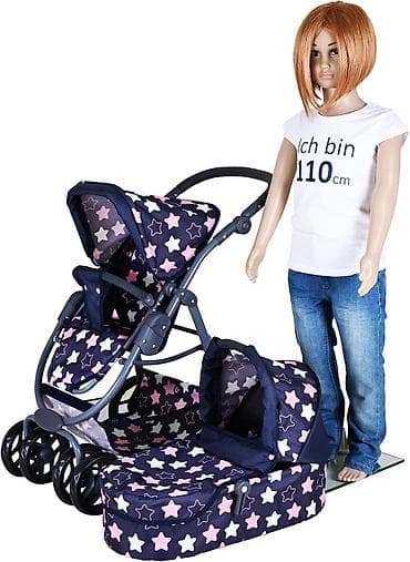 Lutke: Kolica Knorr Coco Star Blue Pink – kombinovana kolica za lutke - — 5