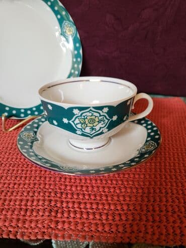 solje za caj: Set memacki porcelan Lettin 70te. Set perfektan. pozlata — 4