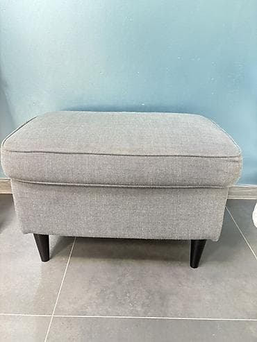 polovne fotelje beograd: Ikea fotelja sa tabureom – siva, klasični “wingback” dizajn - — 2