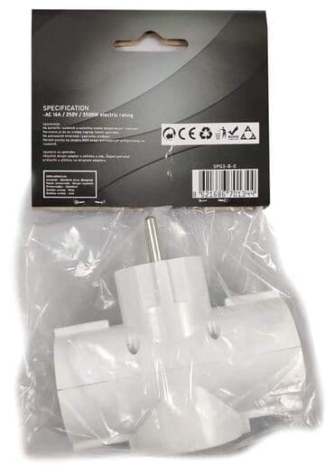 adapter za uticnicu: Cena 680 din T razvodnik 3 uticnice (1 6A, 3500W) Radni napon: 250V — 2