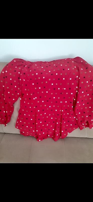 pepco nova varos: Ženska bluza sa mašnom – roze/crvena podloga sa sitnim kvadratima - — 3