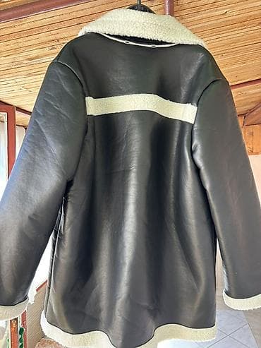 džordan patike: Ženska zimska jakna/kaput od eko kože sa postavom od veštačkog krzna — 3