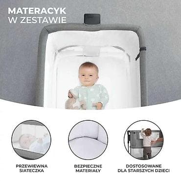 dušeci 80x200: Kinderkraft kolevka/krevetić NESTE GROW Dark Grey Šifra proizvoda — 3