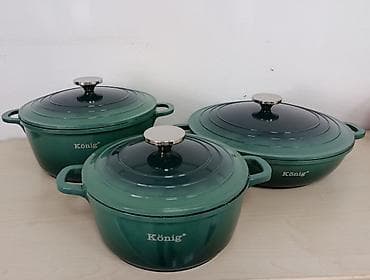 podloga za peć: König set posuđa od livenog gvožđa – 3 dela - Materijal: liveno — 1