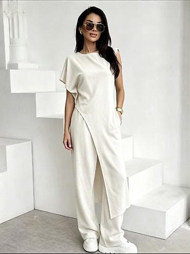 p. s. moda srbija: Ženski komplet – asimetrična tunika + široke pantalone-2999 din 
S M L — 6