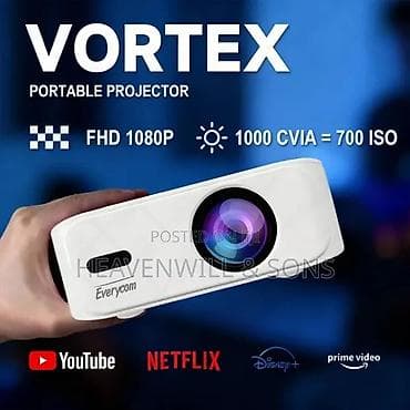 digitalna antena za tv: Prenosivi projektor Everycom Vortex Uz projector dobijate gratis 1 god — 2